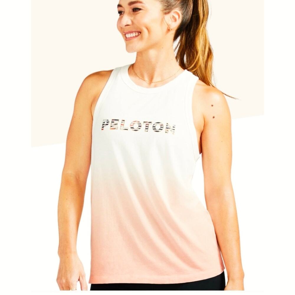 Peloton Ombré Go-To Racer Workout Exercise Tank Women's Pink Size Small $50